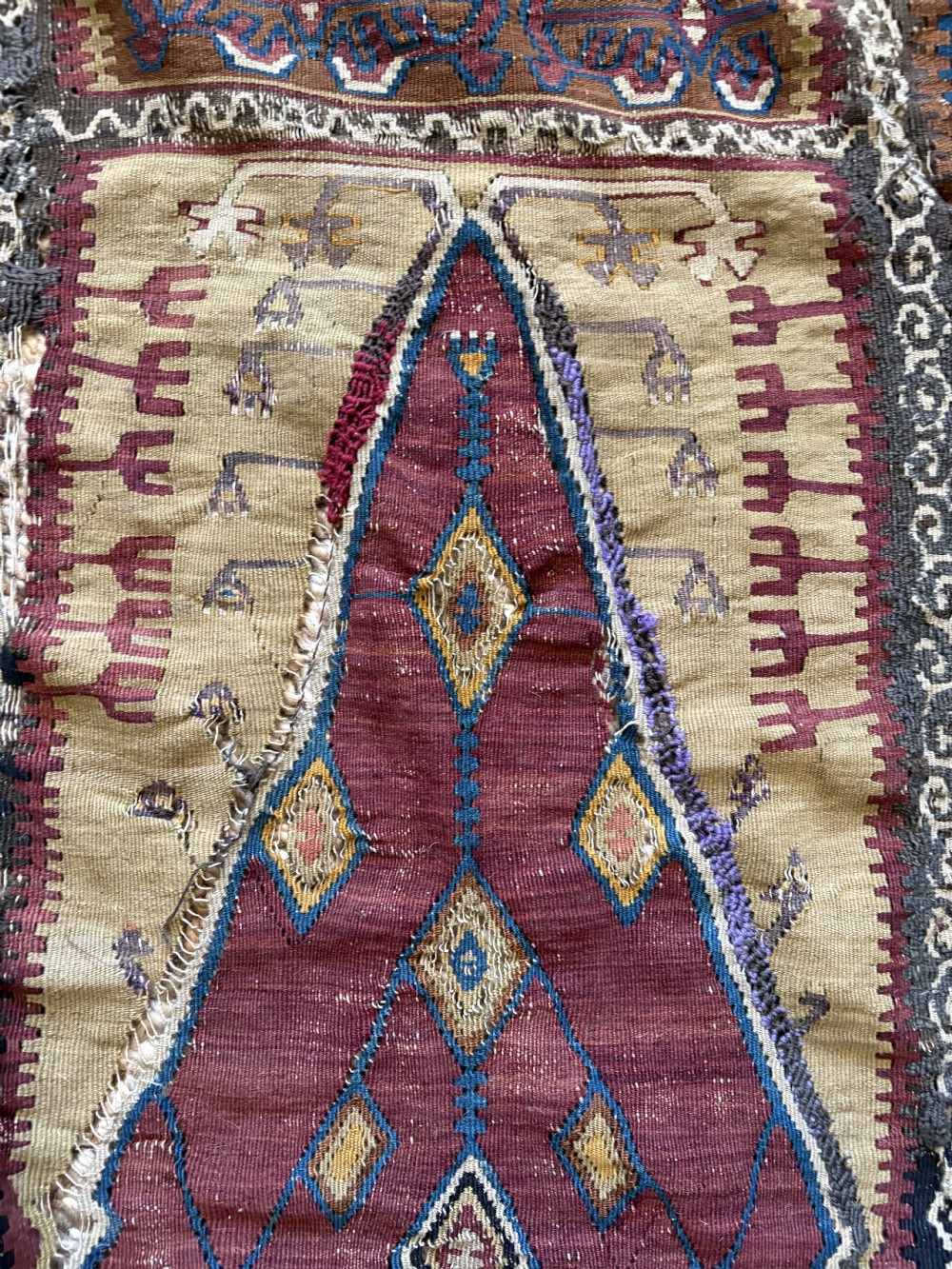 Antique Caucasian Flat Weave Kilim C1900, 200 x 120cm, Country House Rug View VI