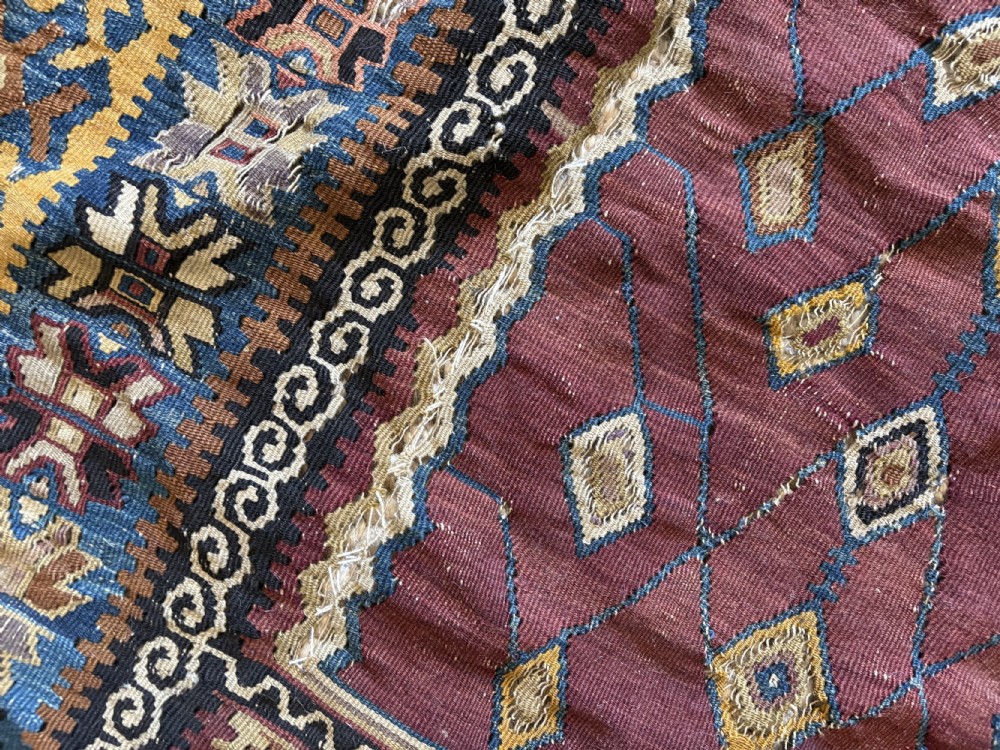 Antique Caucasian Flat Weave Kilim C1900, 200 x 120cm, Country House Rug View VIII