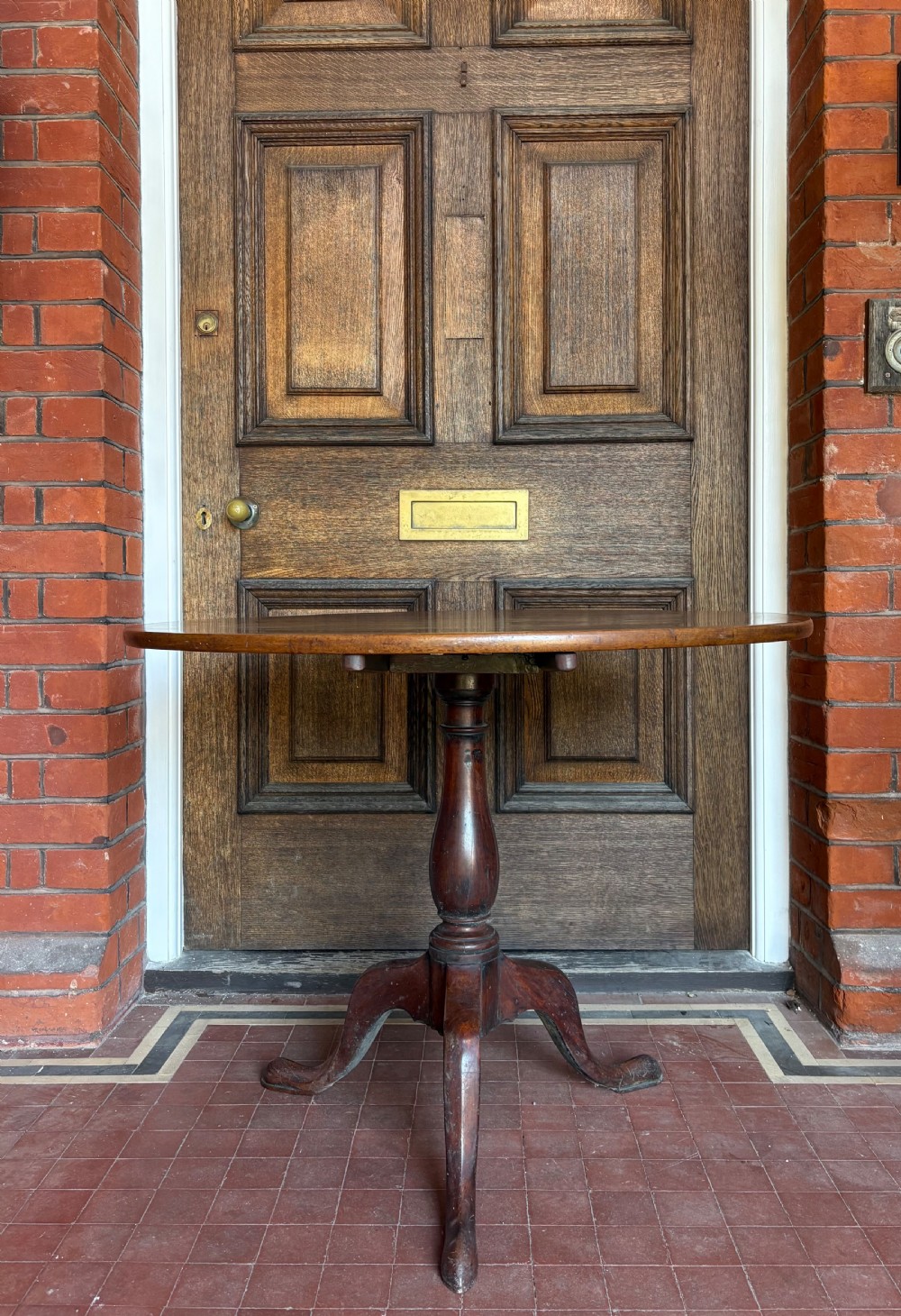 A Georgian Single Plank Circular Mahogany Tilt Top Table, C1780, 85cm diameter View VIII