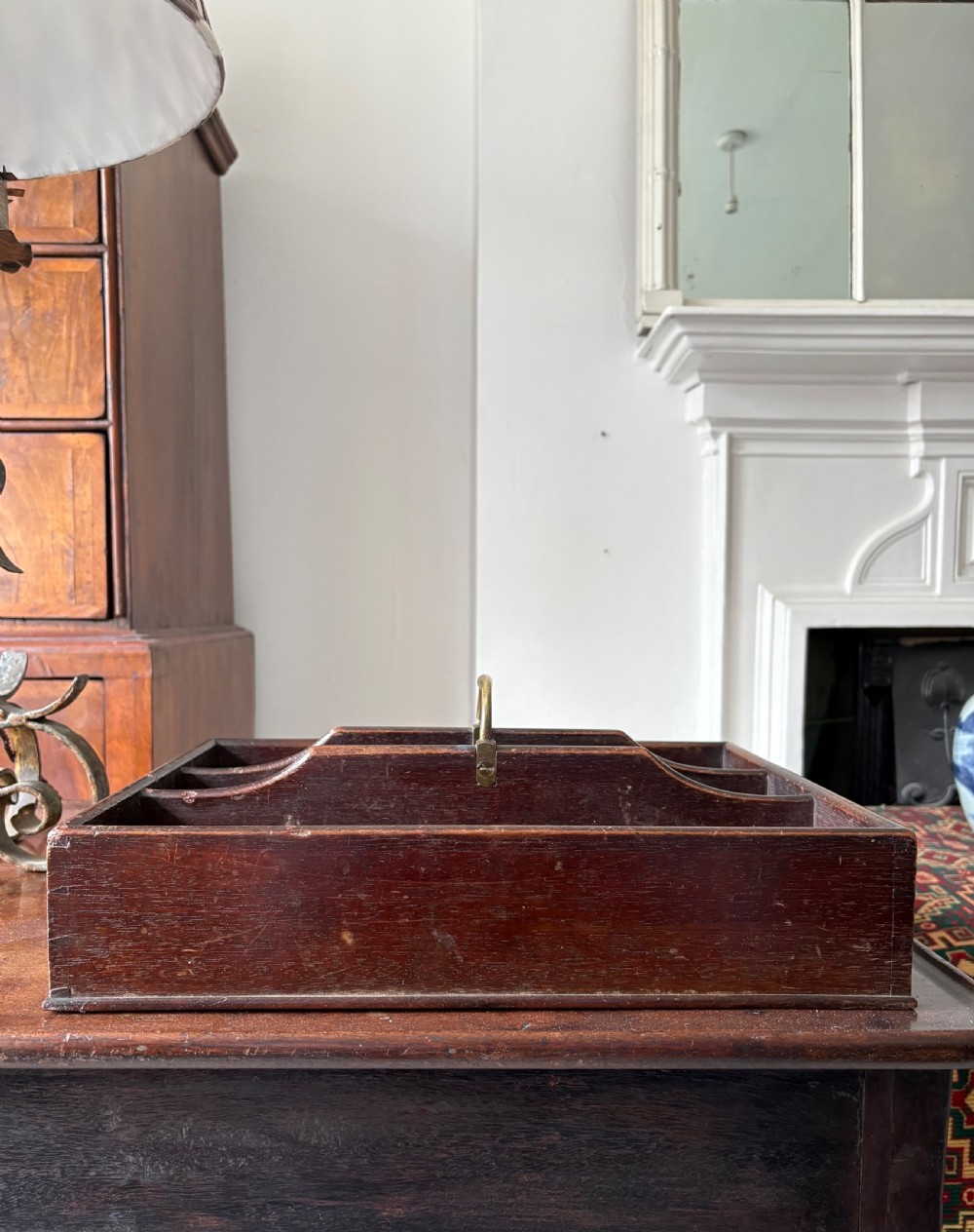 A Late Georgian Mahogany Butlers Cutlery Tray with Brass Handle C1790 View II
