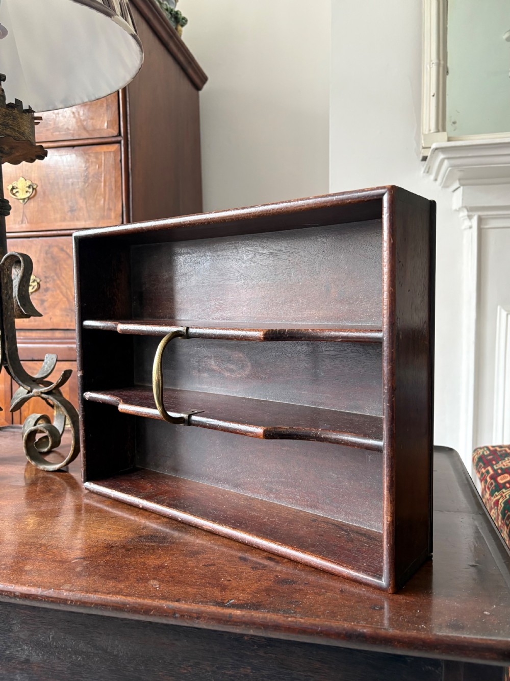 A Late Georgian Mahogany Butlers Cutlery Tray with Brass Handle C1790 View IV