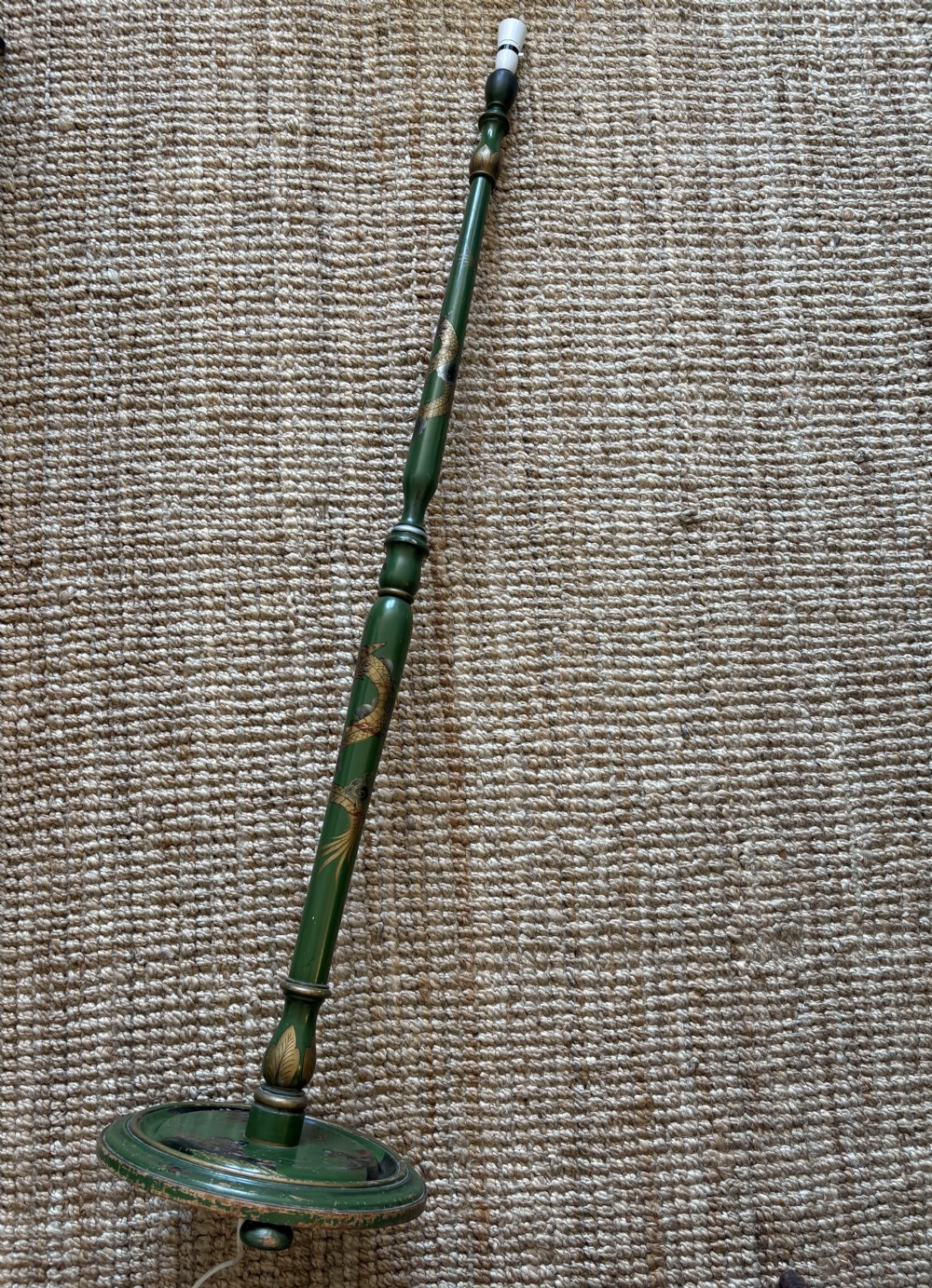 Early to Mid 20thC Green Lacquer Chinoiserie Floor Lamp 157cm, C1920-40s