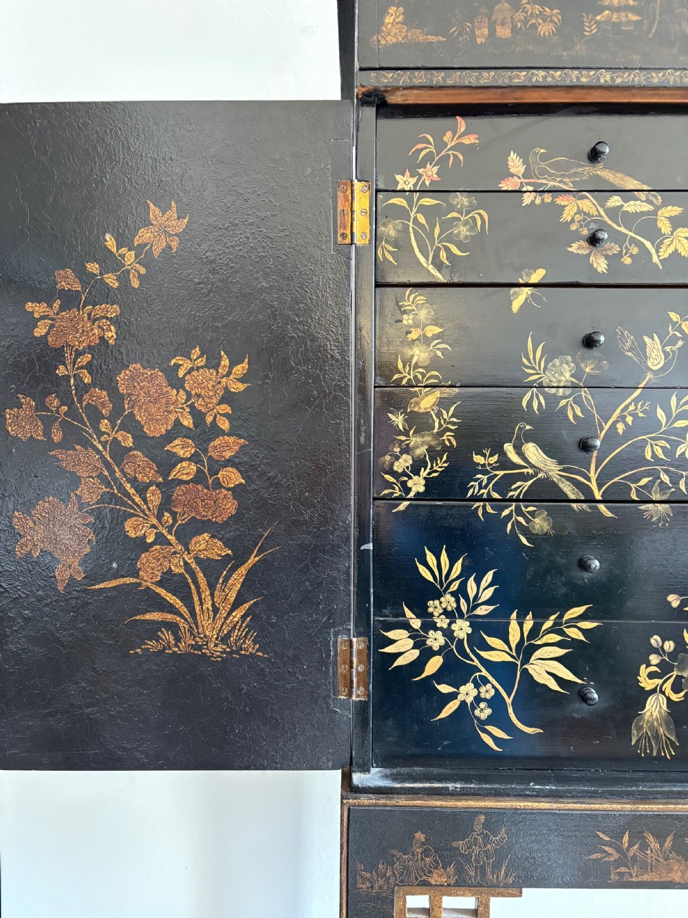 A Chinoiserie 2 Door Lacquer Cabinet on Stand C1930-50s, 152cm tall View IV