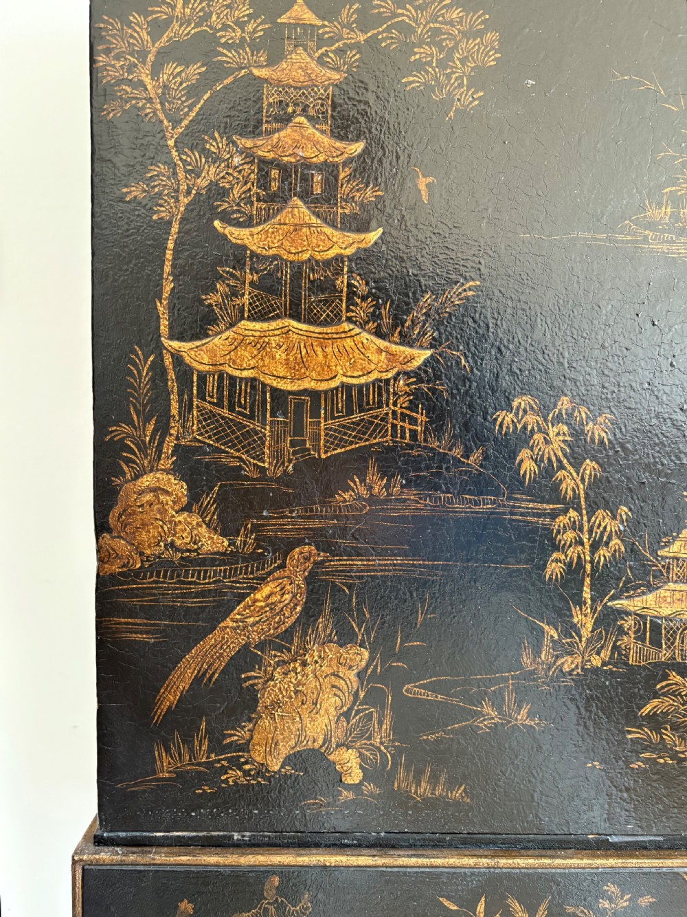 A Chinoiserie 2 Door Lacquer Cabinet on Stand C1930-50s, 152cm tall View IX