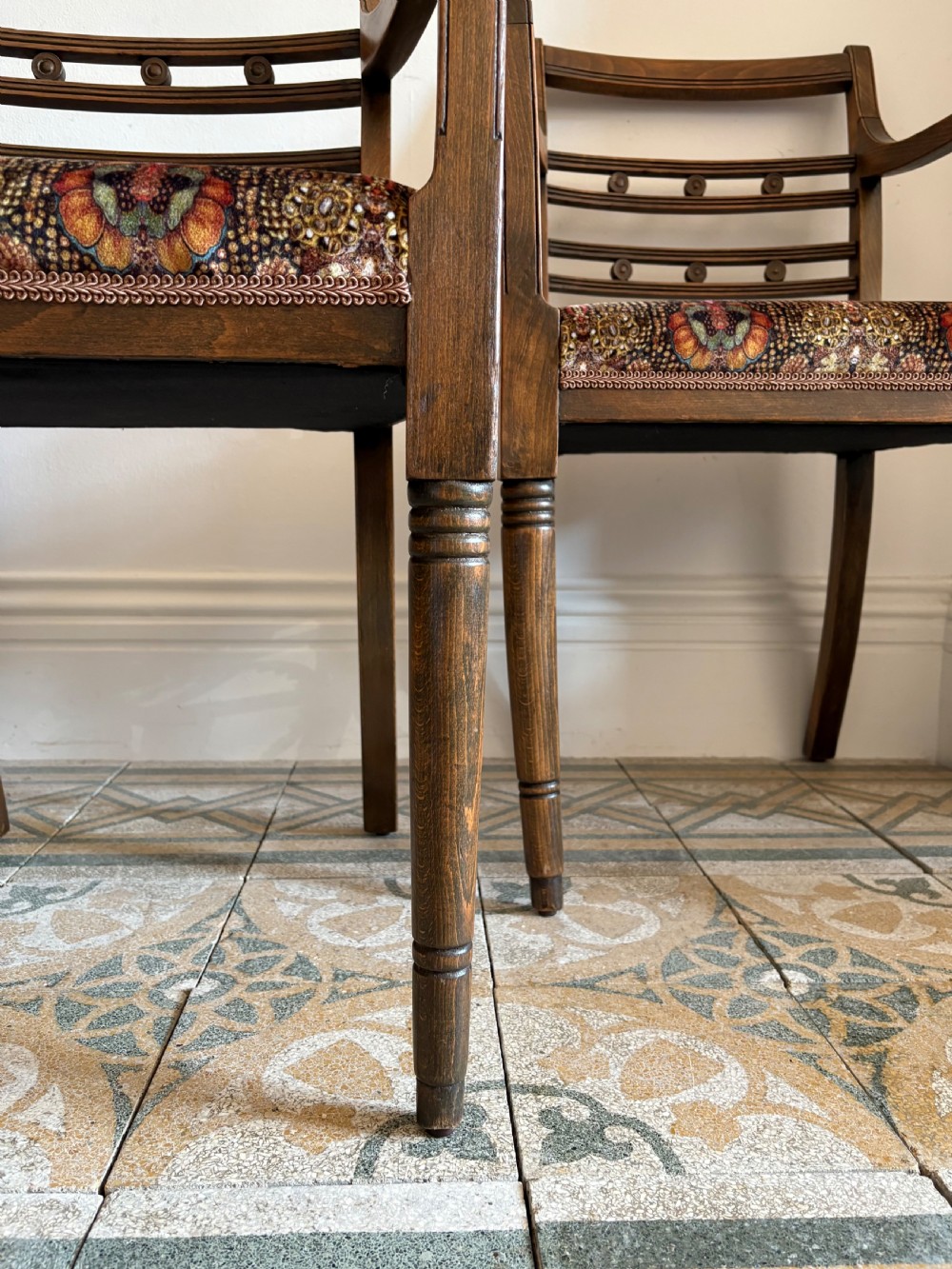 A Set of 8 Regency Matching Chairs, Newly Upholstered, sold as Pairs, 4s or 8 View XII
