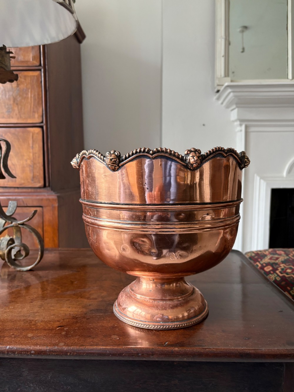 Edwardian Antique Copper Jardinière or Ice Bucket, C1900, 25cm diameter 