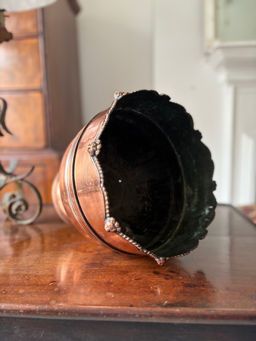 Edwardian Antique Copper Jardinière or Ice Bucket, C1900, 25cm diameter  View VII