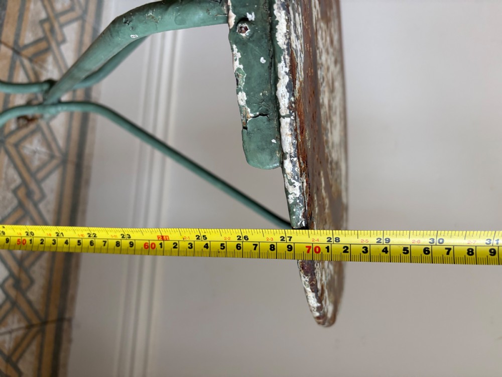 French Antique Wrought Iron Bistro Garden Table circa 1920s, 70cm tall View XIX