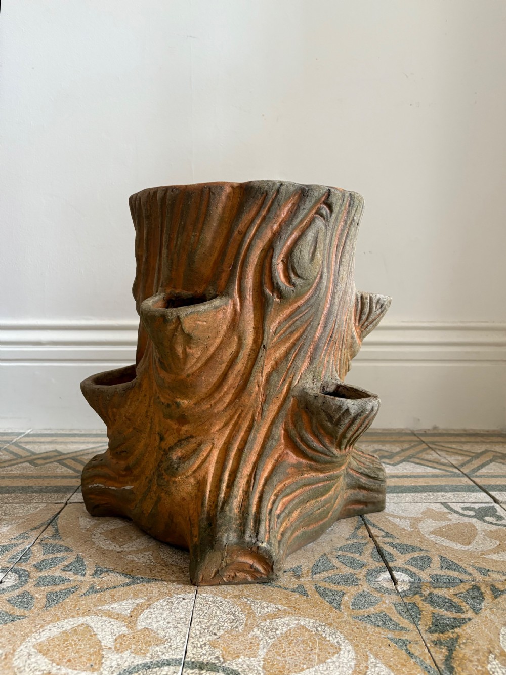 Faux Bois Buff Terracotta Antique Strawberry Planter 42cm, C1900 View II