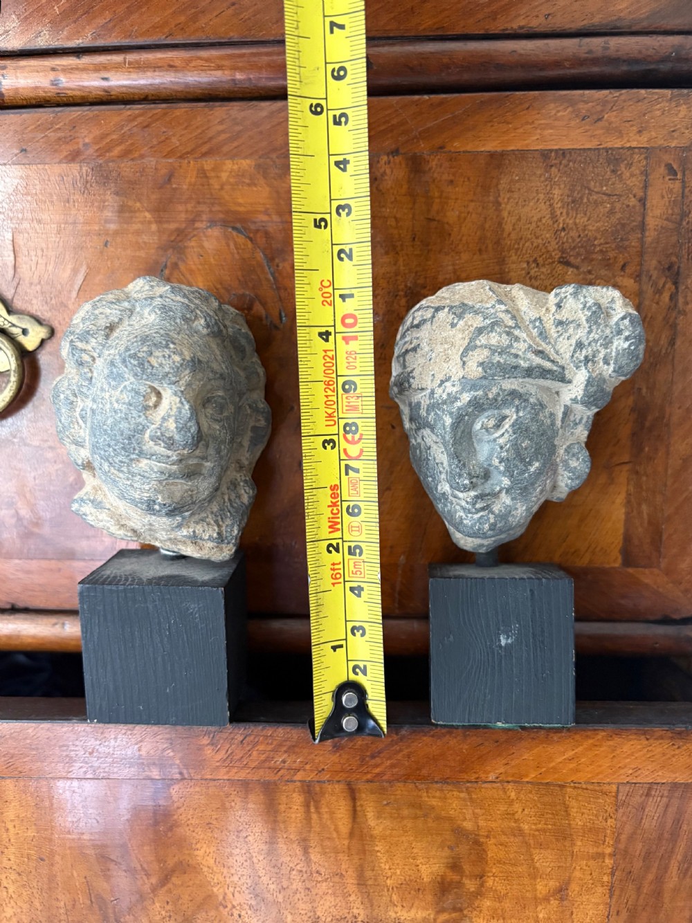 Ancient Roman Period Carved Limestone Busts, AD200, 11cm mounted. View XIX