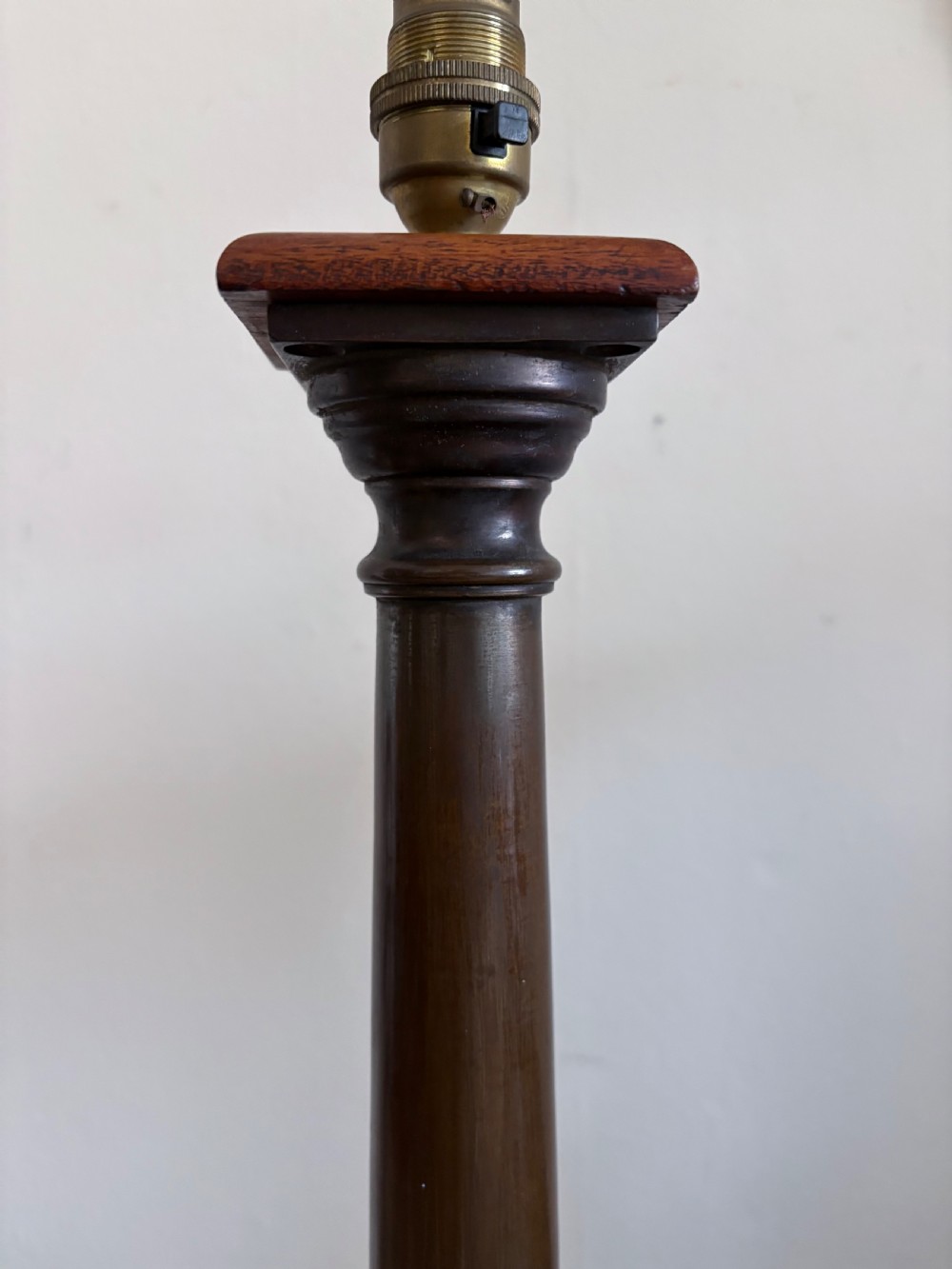 A 19th Century Grand Tour Bronze Tapering Column Lamp, Gadrooned Base 50cm View VI