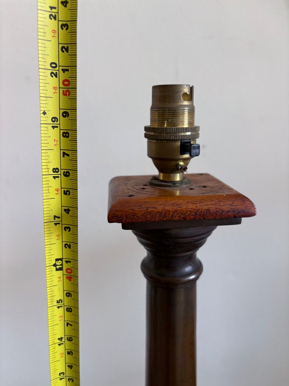 A 19th Century Grand Tour Bronze Tapering Column Lamp, Gadrooned Base 50cm View VII