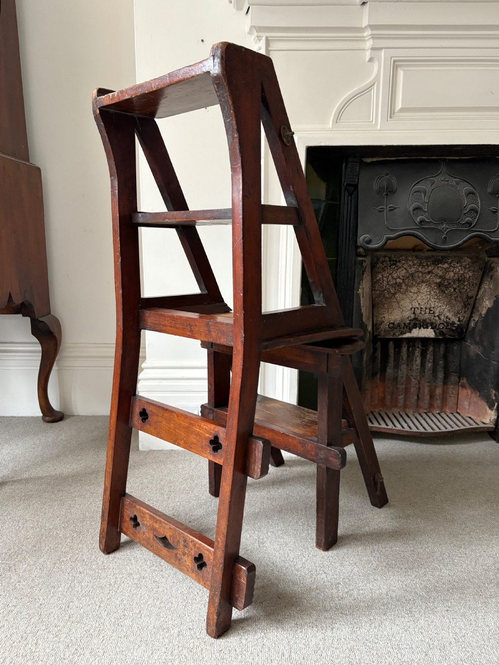 Late 19th Century Gothic Revival Metamorphic Chair to Library Steps C1880 View II