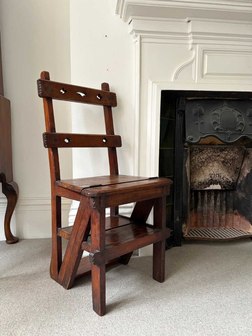 Late 19th Century Gothic Revival Metamorphic Chair to Library Steps C1880 View XIII