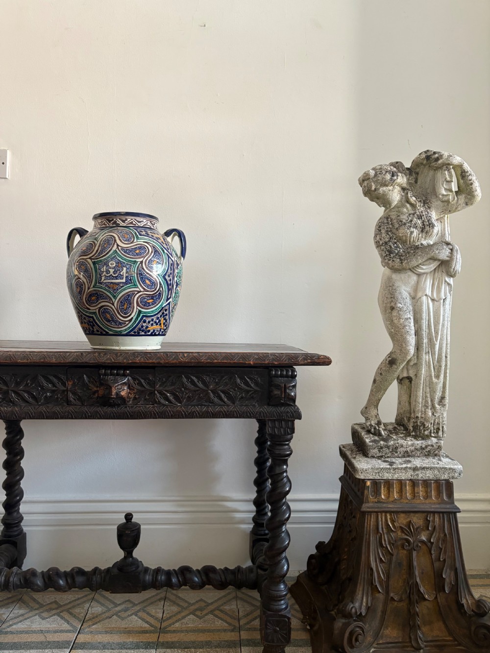 A Large Early 20th Century Moroccan Hand Painted Islamic Pot, circa 1920s, 33cm View IX