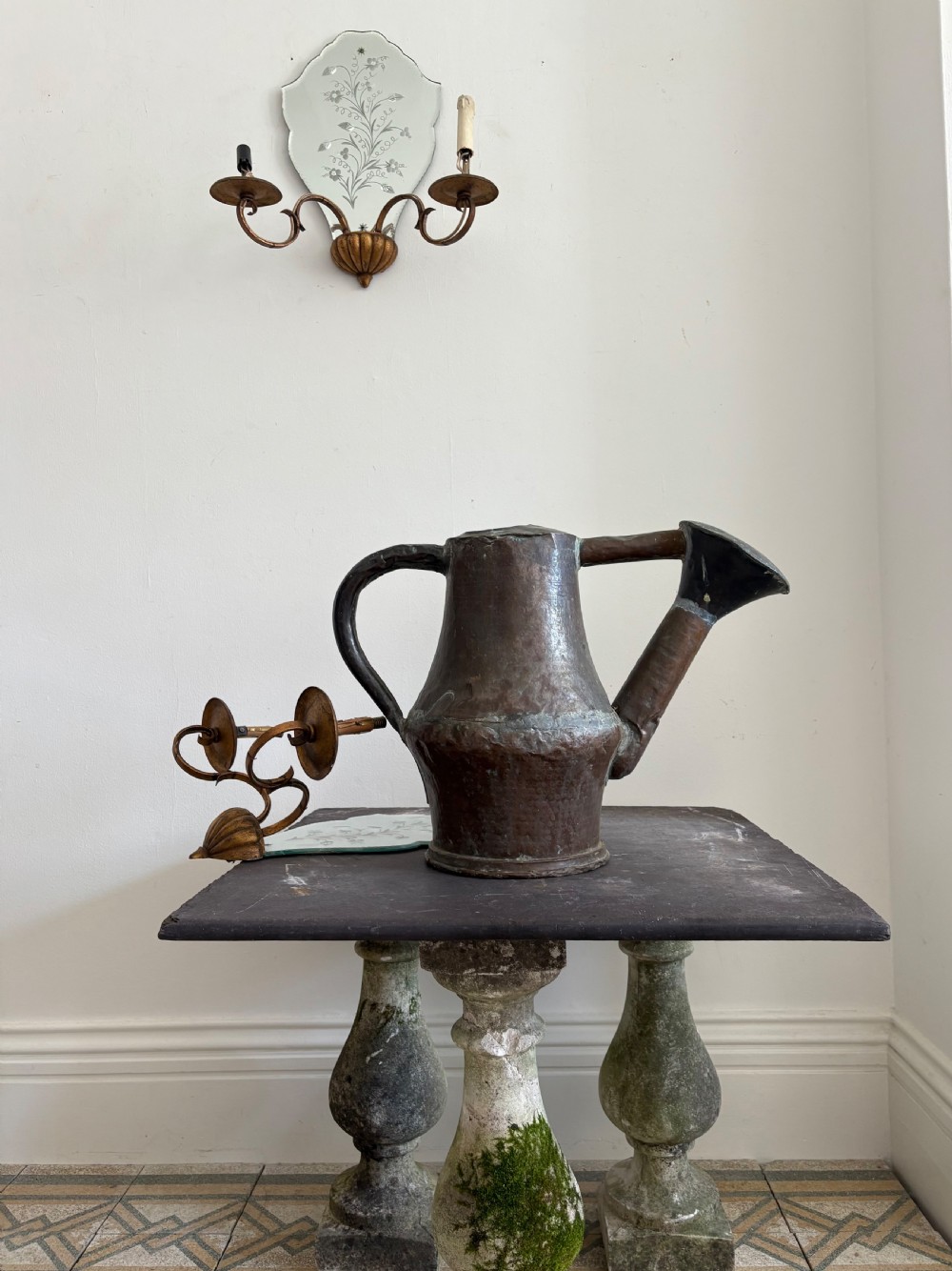 A French Late 18thC Copper Watering Can, Arrosoir circa 1800, 56cm length, watertight  View VIII