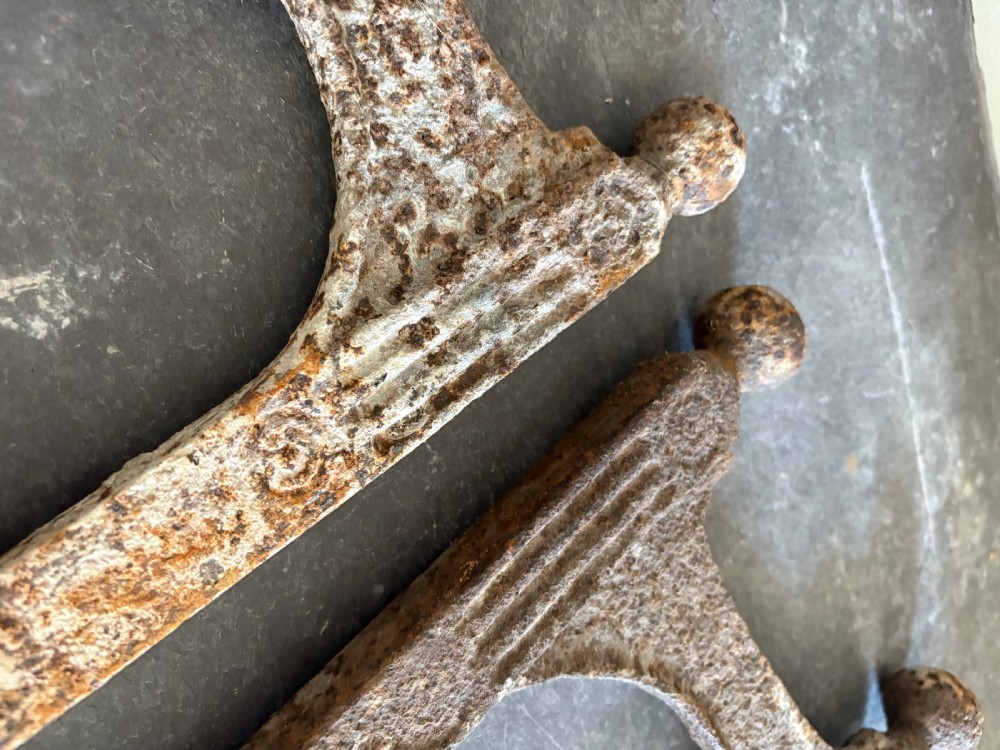 A Pair of Hand Forged Early 19th Century, Estate Made Iron Boot Scrapers 44cm View VI