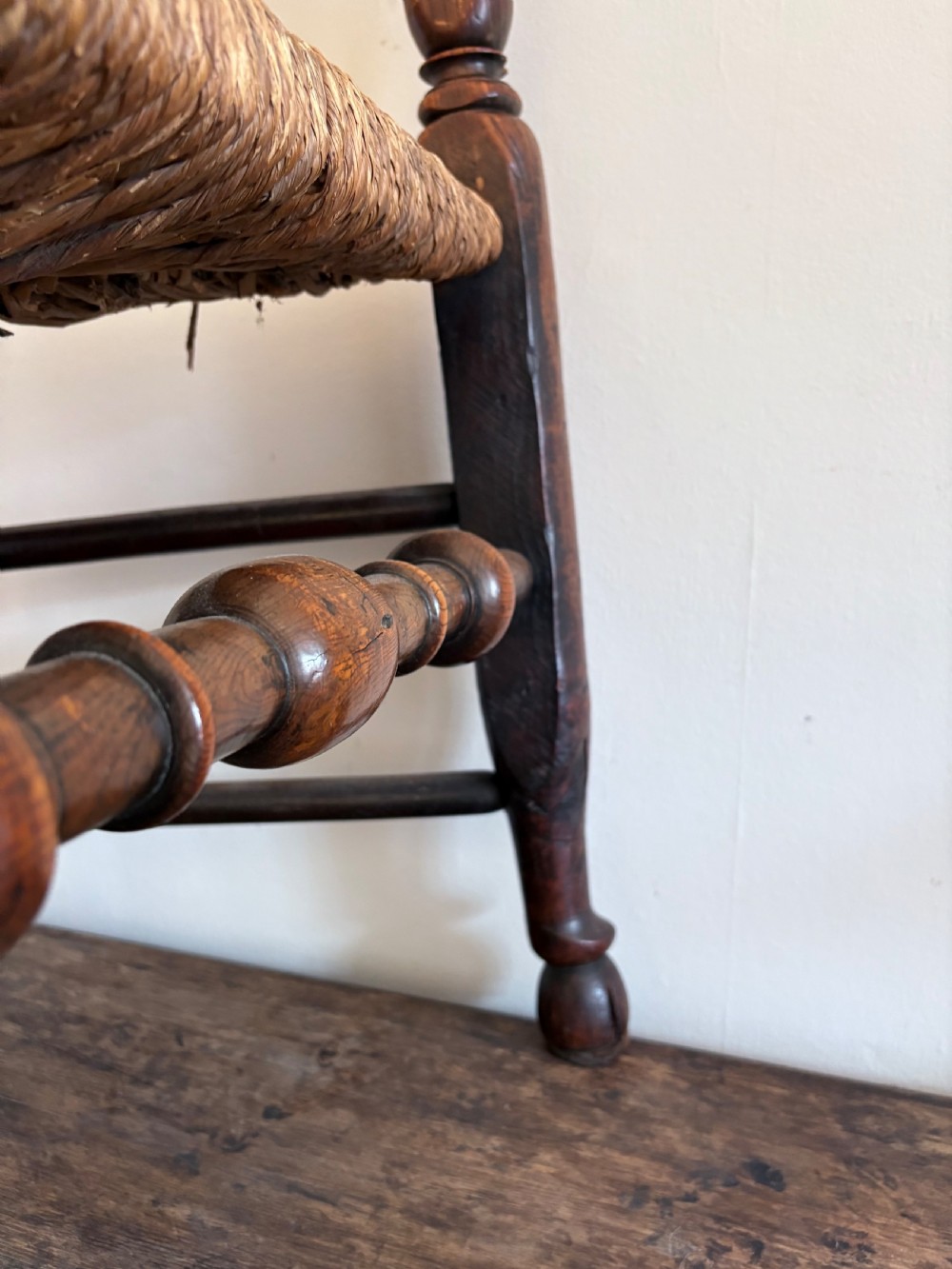 An Early 19th Century Lancashire Elm and Rush Seat Regional Chair, C1830 View IX