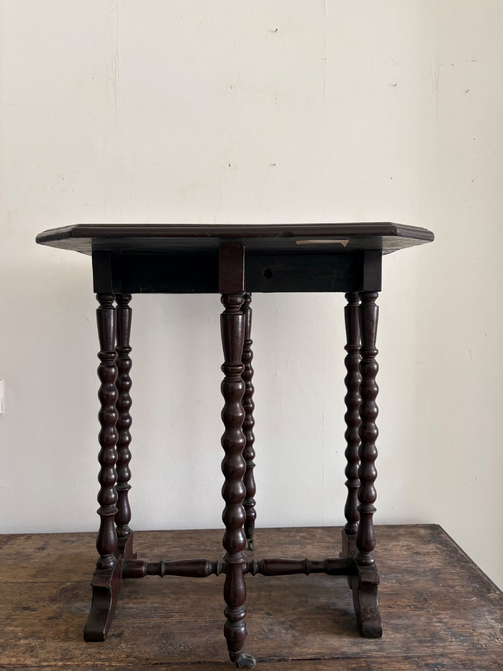 A 19th Century English Chinoiserie Folding Sutherland Table, Bobbin Legs C1880 View II
