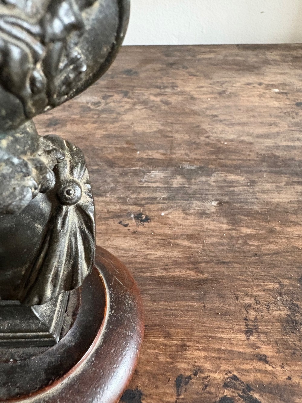 A 19th Century Grand Tour Bronze Bust, Ajax on Wood Base, 13cm tall View X