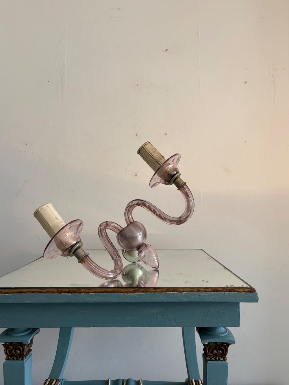 A Set of 3 Murano 1920-30s Amethyst Pink Glass Wall Sconce, Gio Ponti, Venini View III