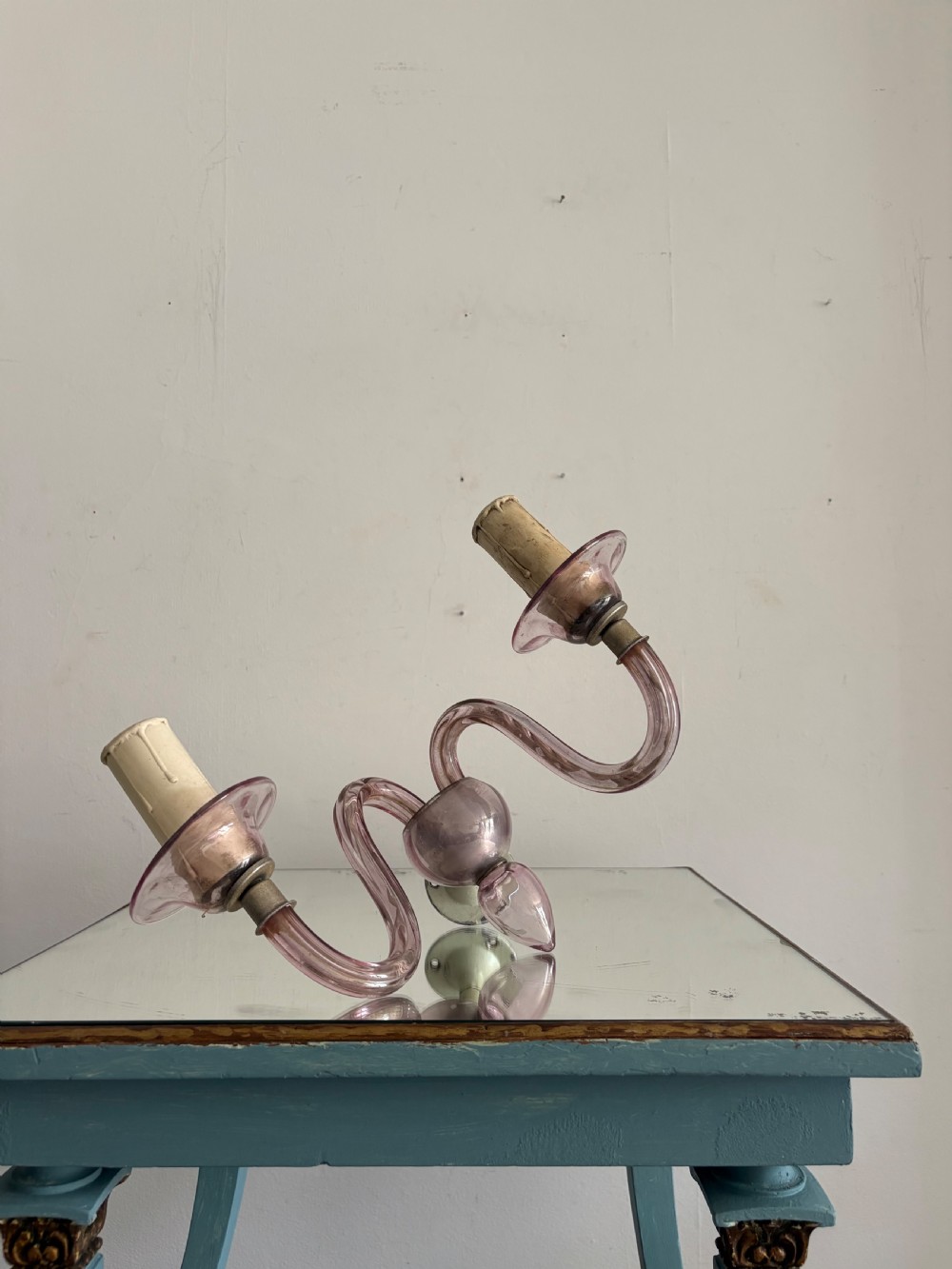A Set of 3 Murano 1920-30s Amethyst Pink Glass Wall Sconce, Gio Ponti, Venini View XI