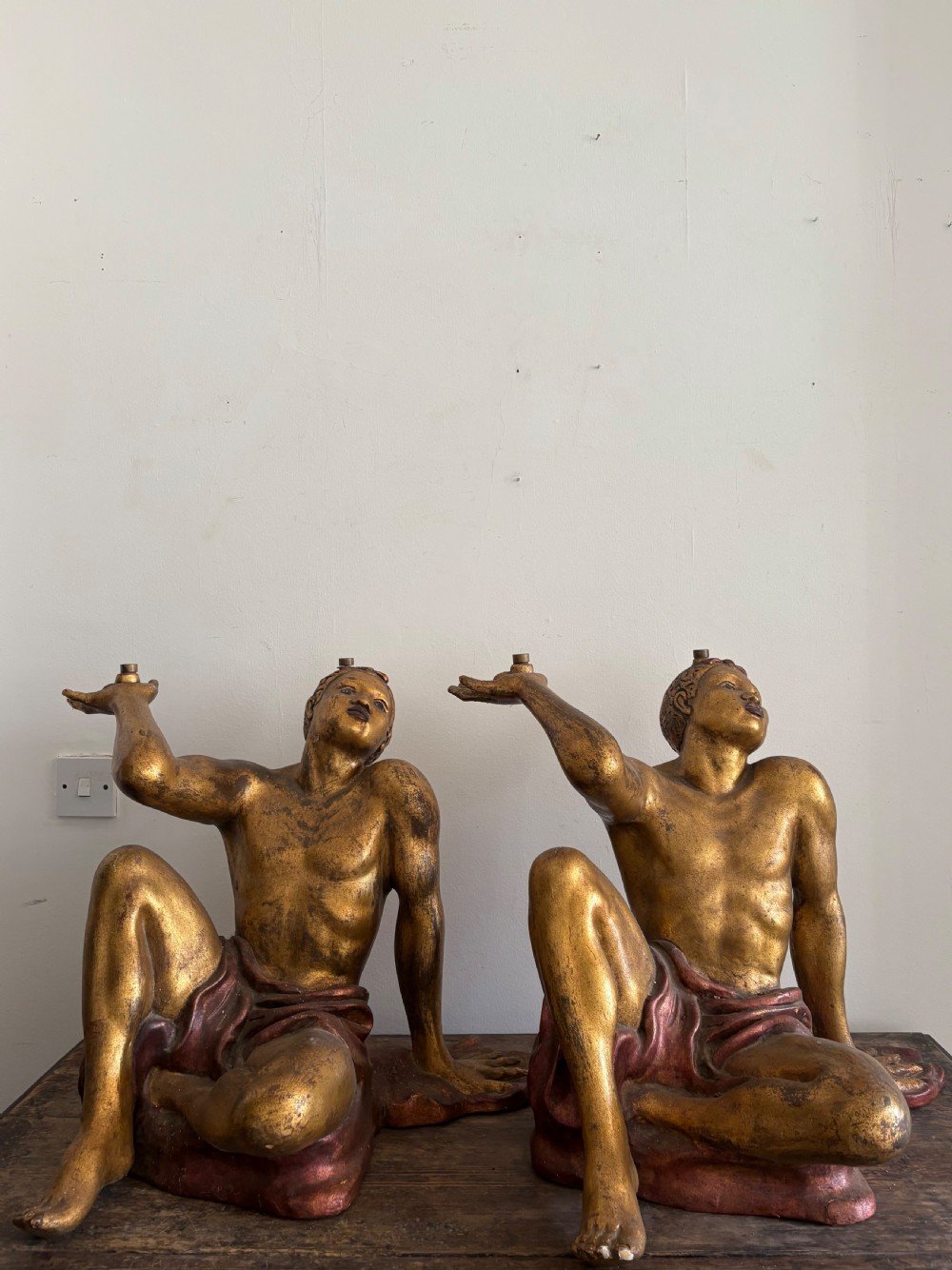 A Pair of Early 20th Century, C1920, Venetian Hand Carved Giltwood Blackamoor Table Bases View XIV