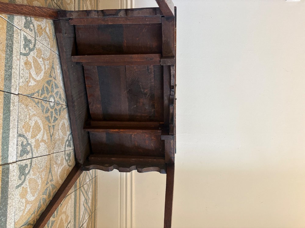 A George 111 Carved Oak 3 Drawer Lowboy Side Table C1800, 76cm wide View XIII