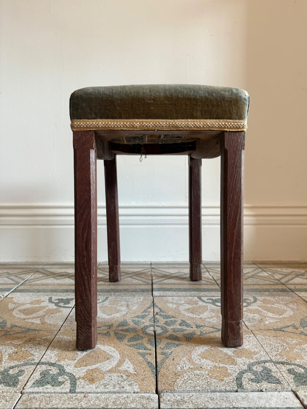 Original King George VI Coronation Stool 1937 Limed Oak By Waring & Gillow View II