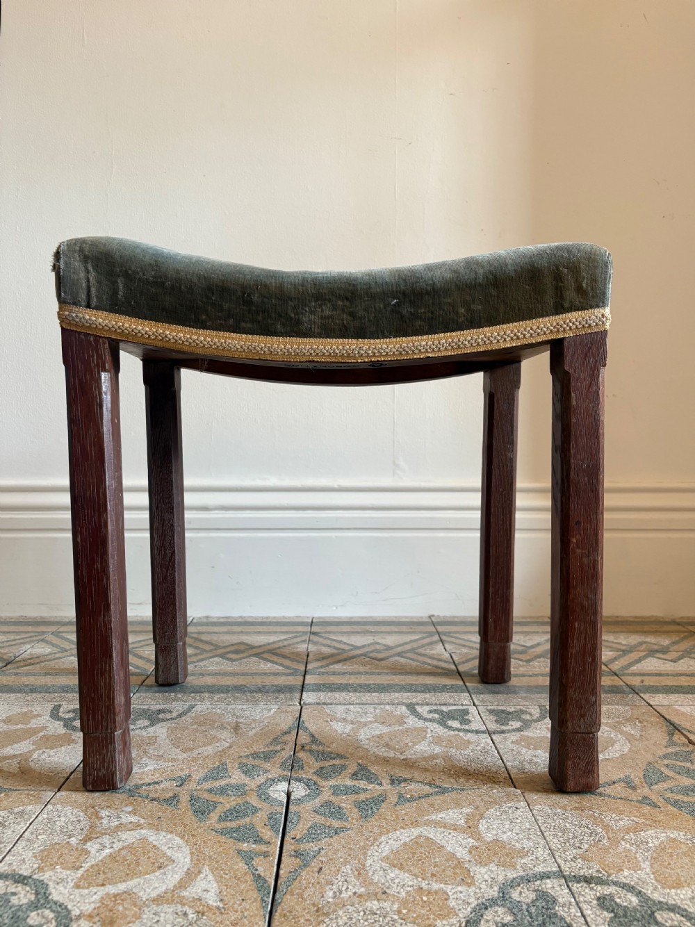 Original King George VI Coronation Stool 1937 Limed Oak By Waring & Gillow View XI