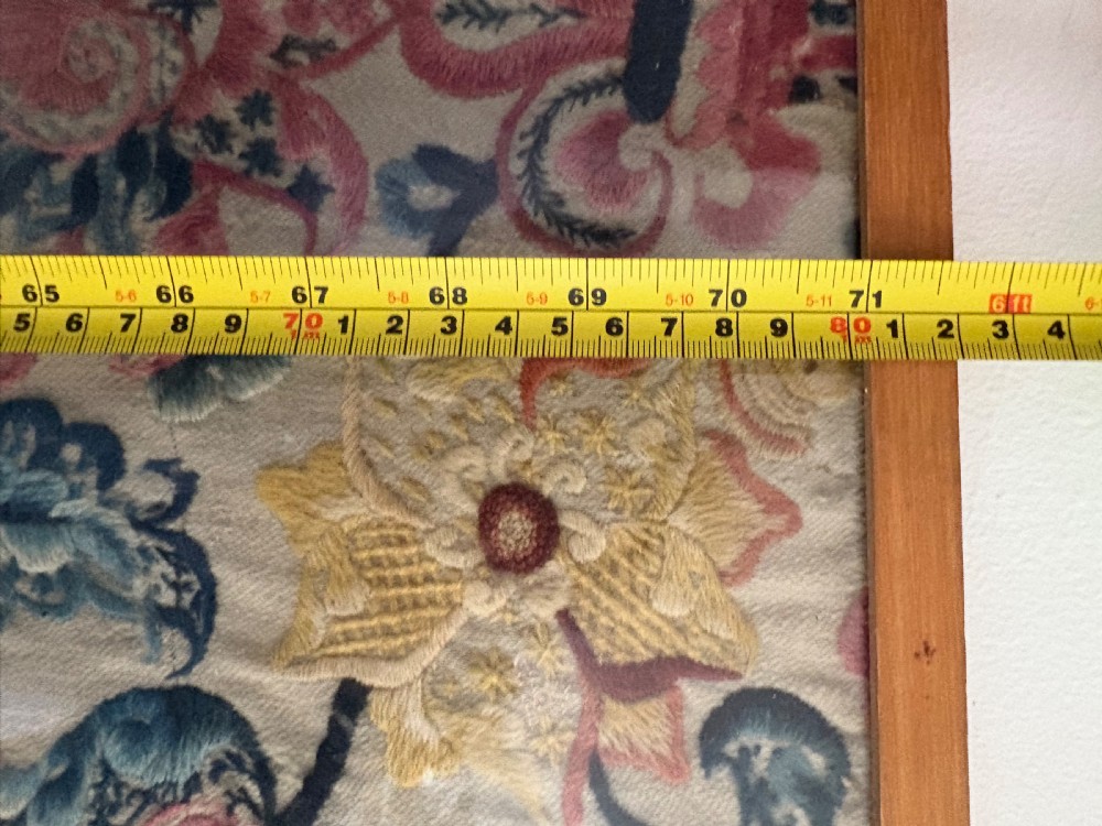 A Pair of French 19th Century Hand Embroidered Crewel Work Framed Panels 182cm View VIII
