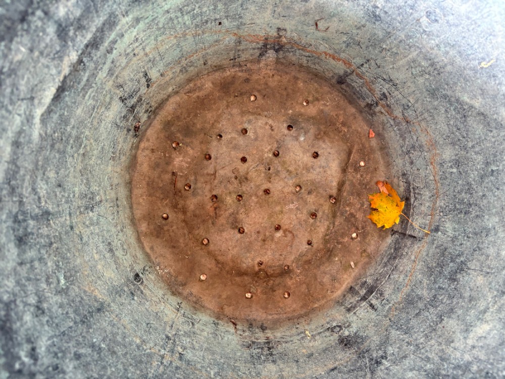 A 19th Century Riveted Copper Planter or Log Bin, 51cm diameter with Verdigris View XI