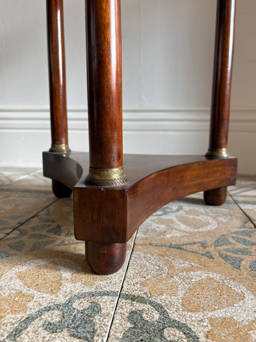 A French Empire Revival Mahogany Gueridon C1900 Marble Top Triform Base 50cm dia View IV
