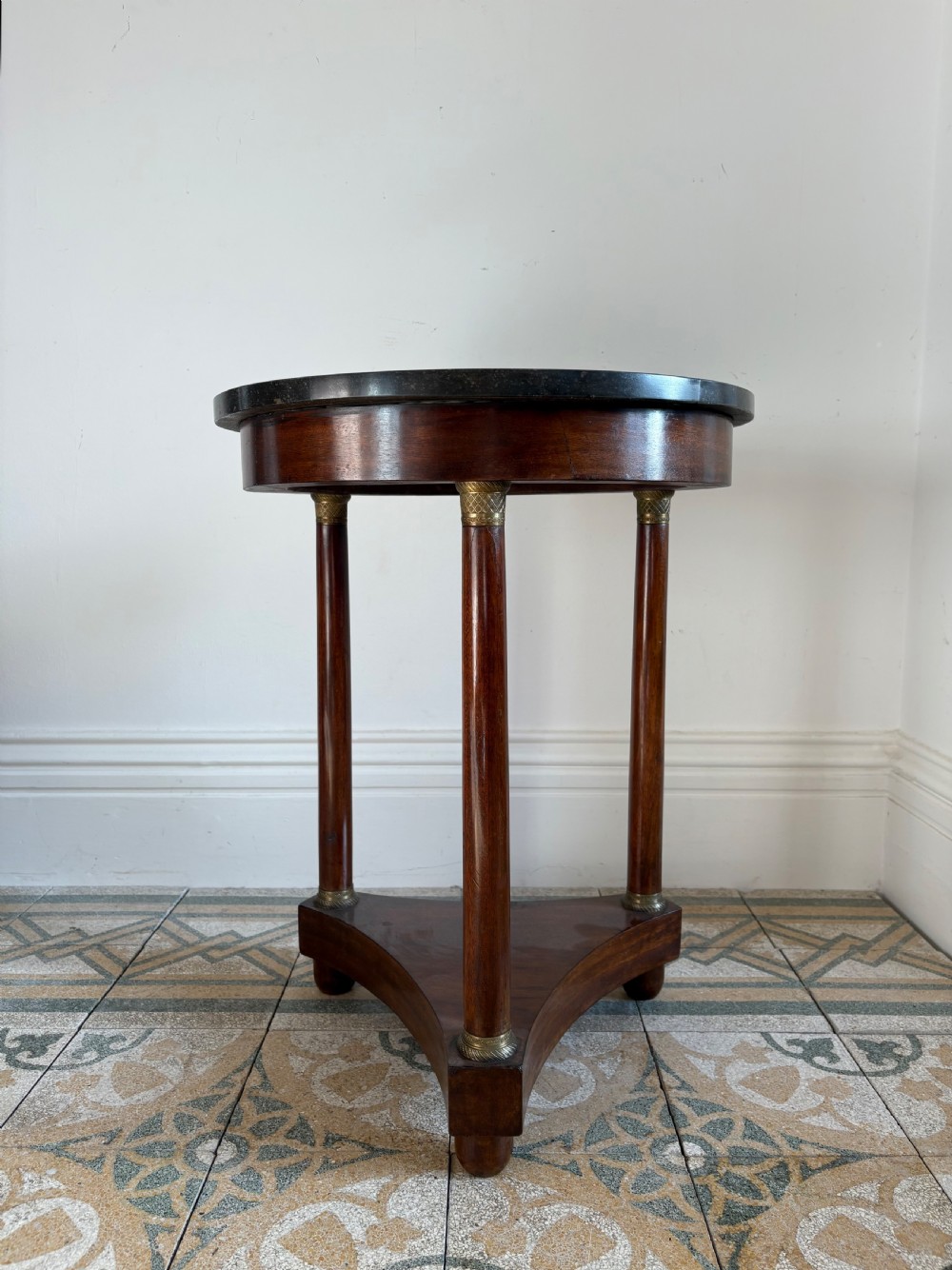 A French Empire Revival Mahogany Gueridon C1900 Marble Top Triform Base 50cm dia View XIV