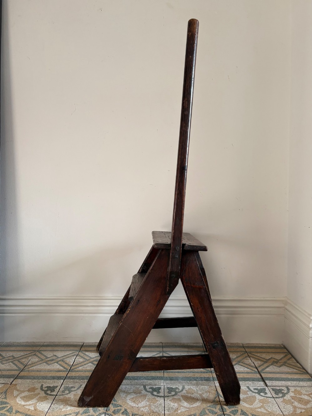 A Pair of 19th Century Pine Antique Library Steps View II
