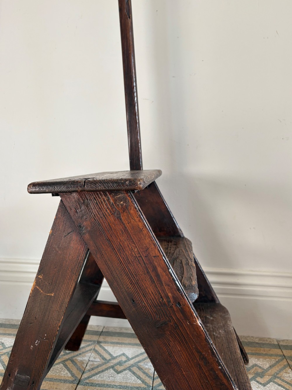 A Pair of 19th Century Pine Antique Library Steps View VII