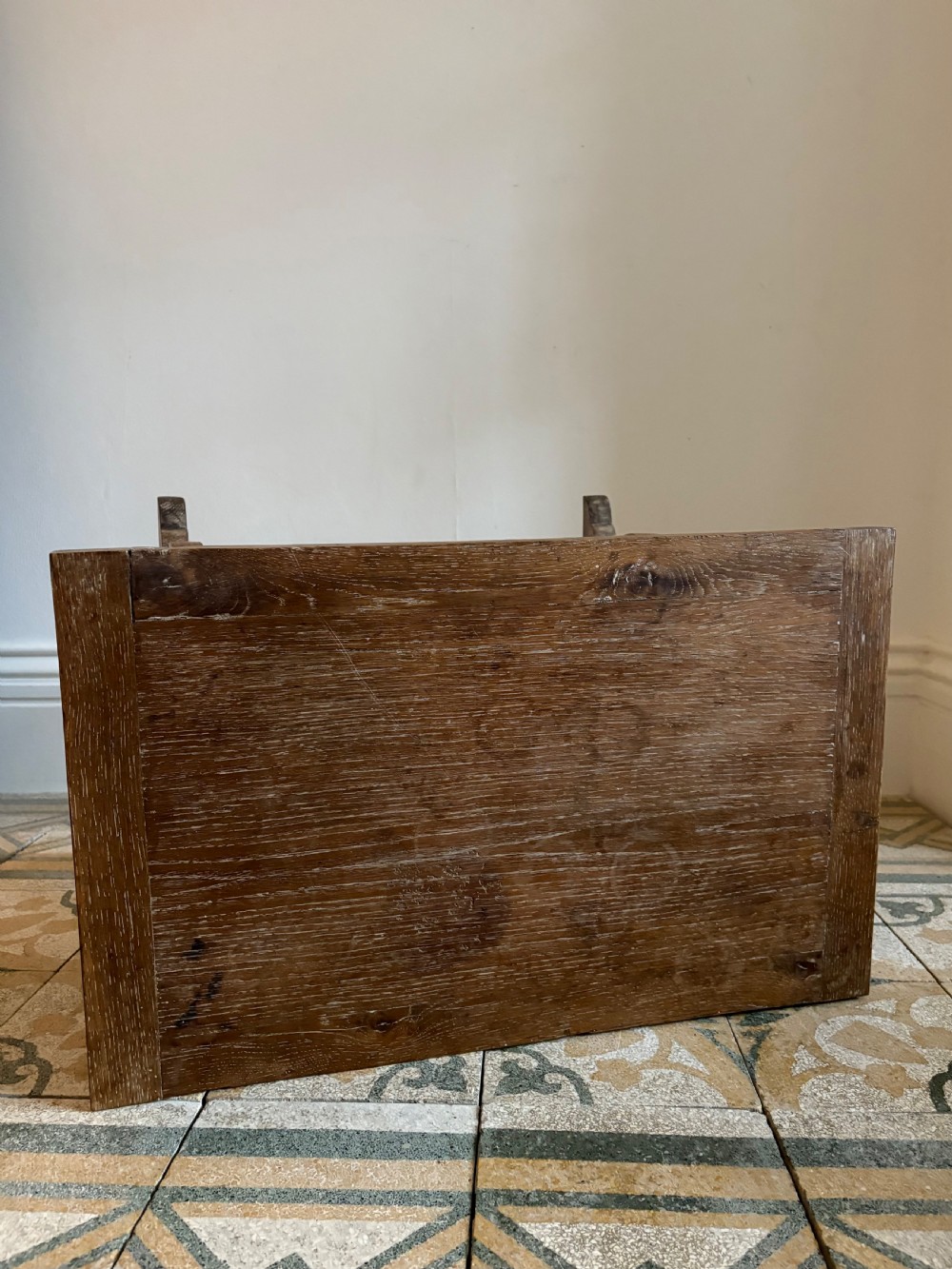 Early 20thC Spanish Style Arts and Crafts Fratino Limed Oak Side Table 64cm View VII