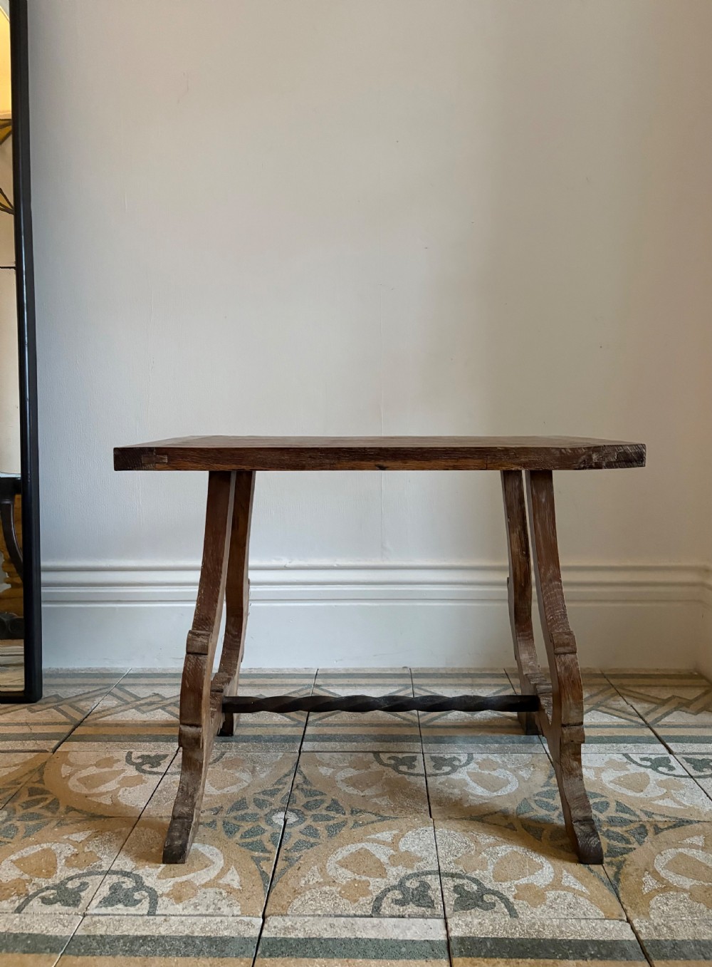 Early 20thC Spanish Style Arts and Crafts Fratino Limed Oak Side Table 64cm View VIII