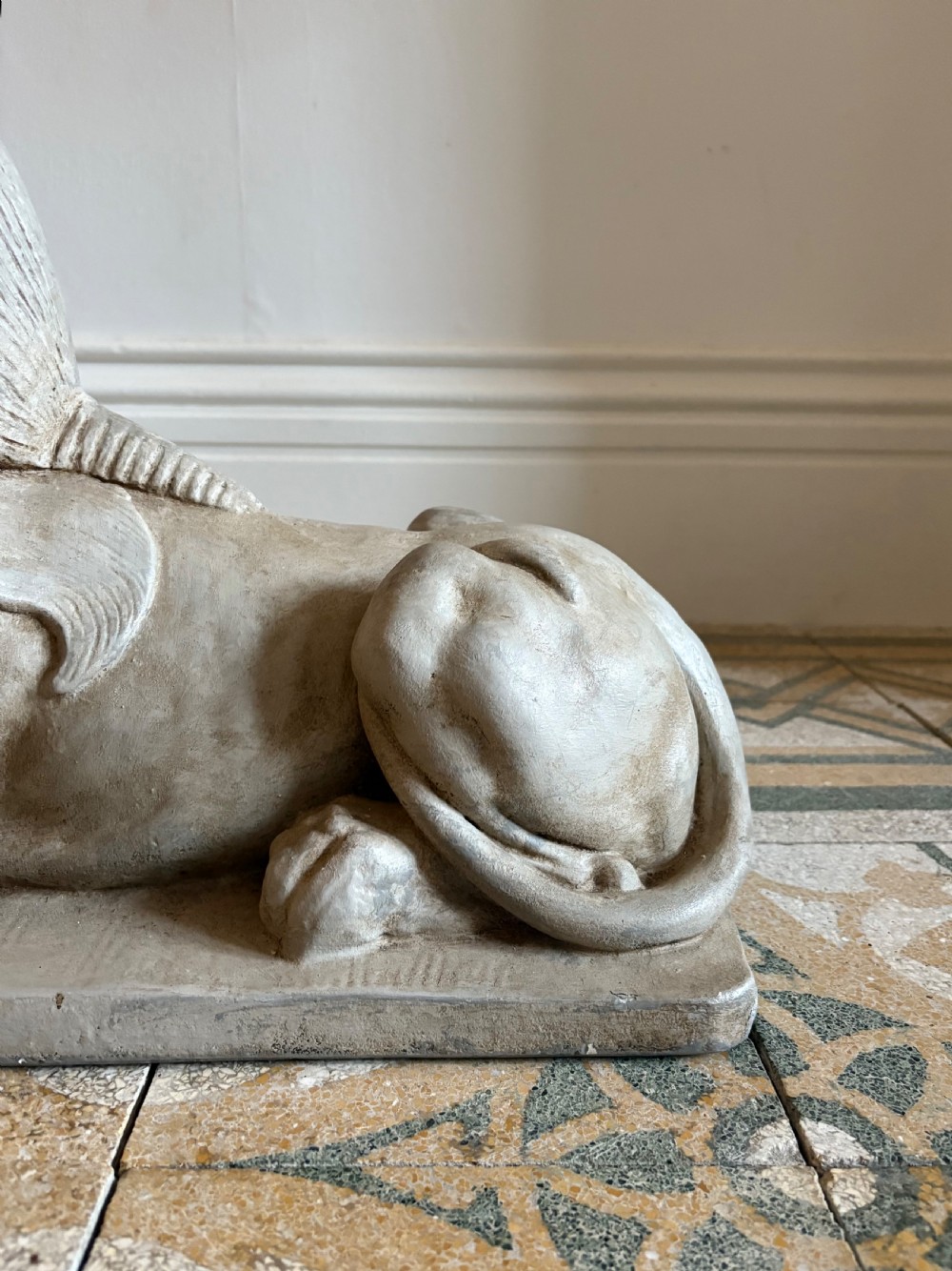 Egyptian Revival Early 20th Century Solid Plaster Sphinx Statue, 48cm View IV