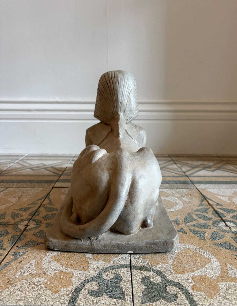 Egyptian Revival Early 20th Century Solid Plaster Sphinx Statue, 48cm View VIII