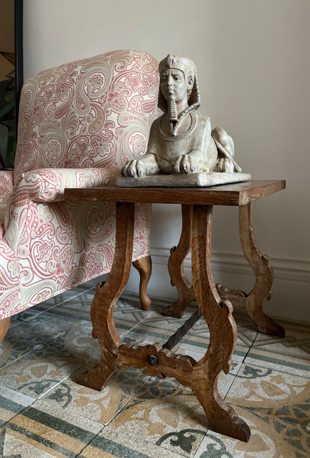 Egyptian Revival Early 20th Century Solid Plaster Sphinx Statue, 48cm View XIII