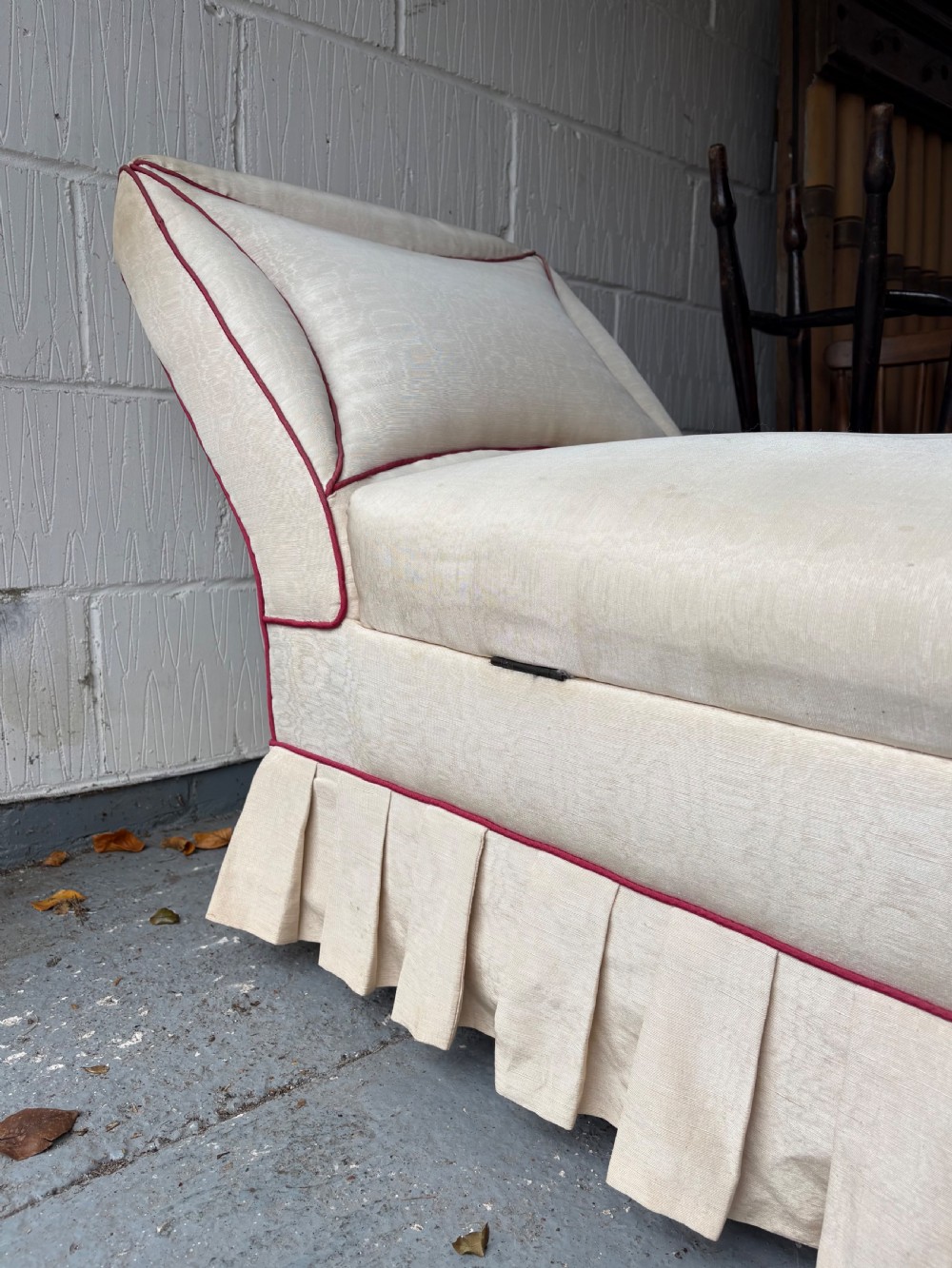 Early 20th Century Ottoman Daybed or Chaise Longue with Storage, 165cm, C1920-30 View XV