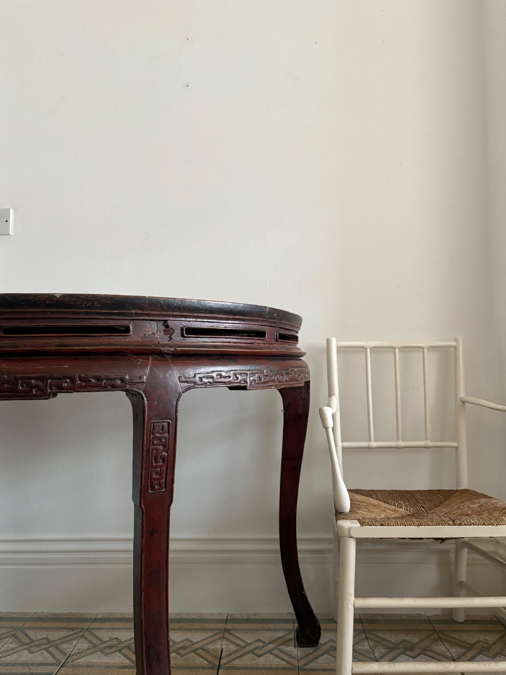 A Pair of 19th Century Chinese Lacquer Demi-Lune Console Tables 125cm wide View VI