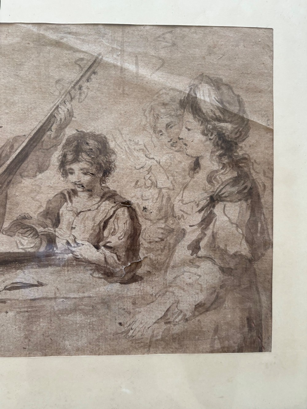 An 18th century Old Master Inkwash Preparatory Sketch, After Guercino 1591-1666, 42cm View XII