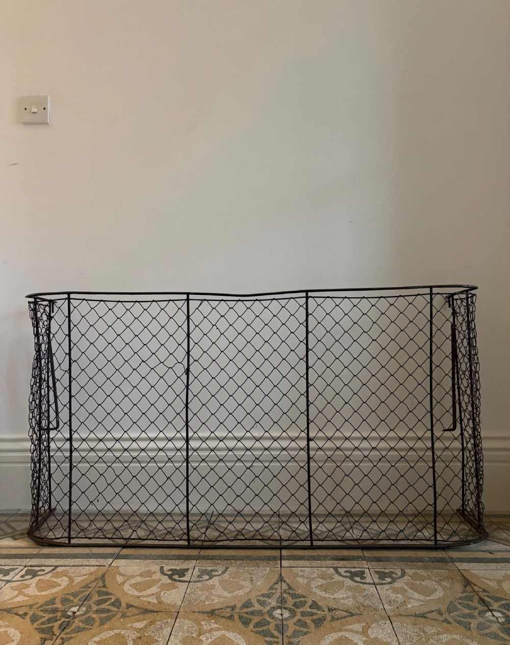 19th Century Nursery Fender, 123cm wide with Brass Handrail and Wall Hooks View II