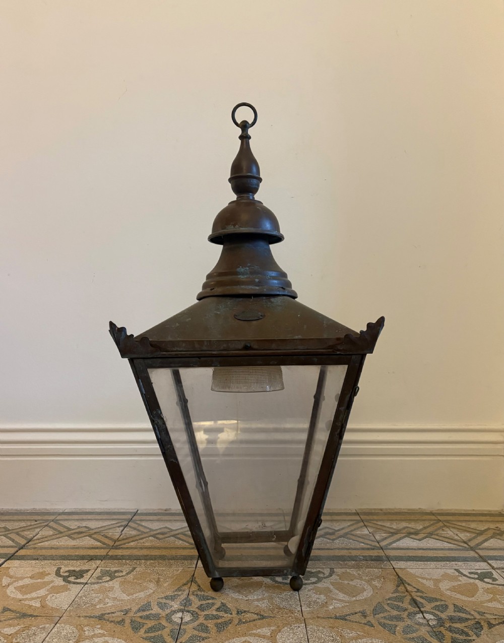 A Large 19th Century Copper Hall or Ceiling Lantern, 95cm Tall View II