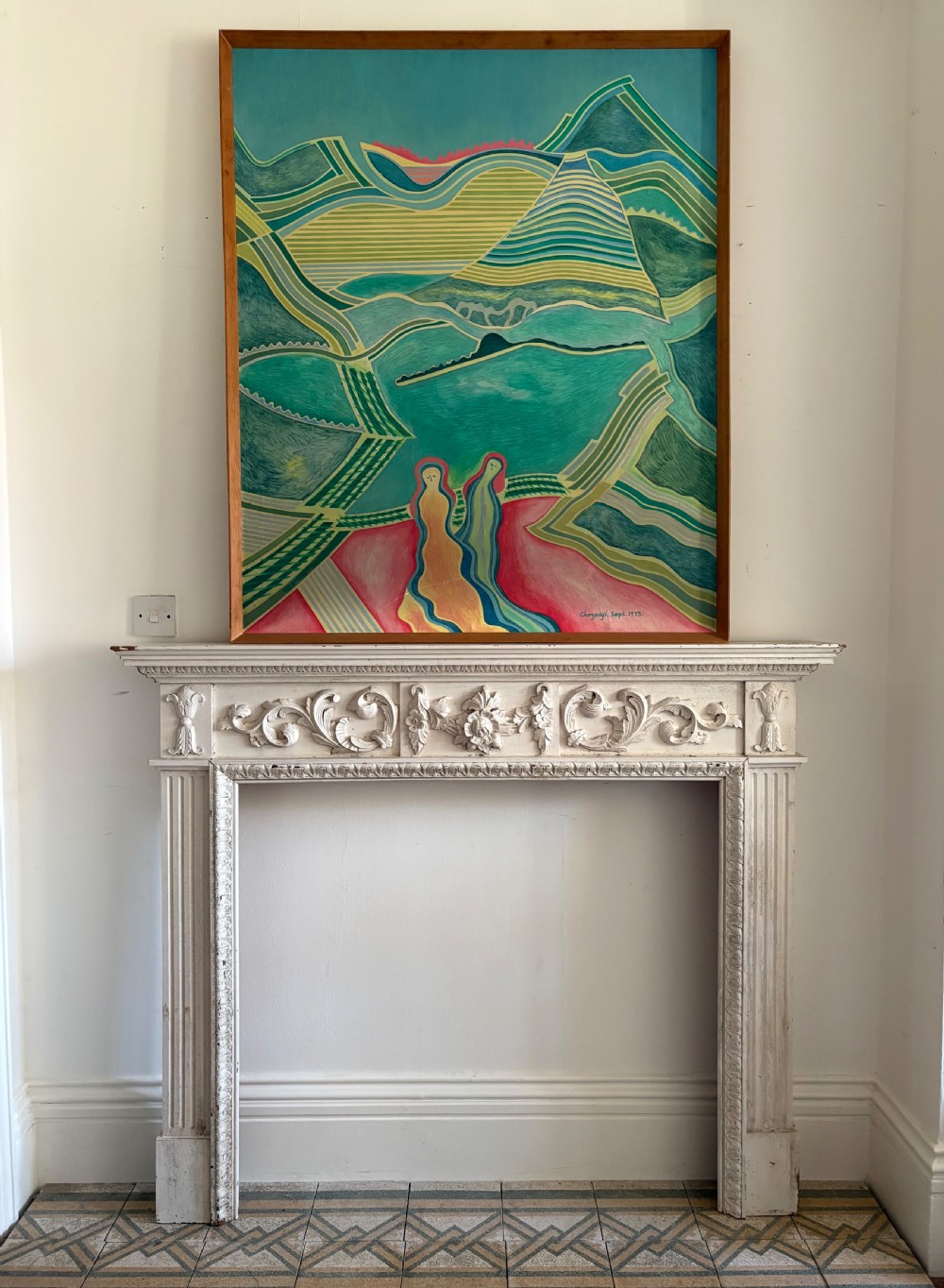 A Painted Pine Architectural Carved Fire Surround Circa 1900, 145cm Wide View VI