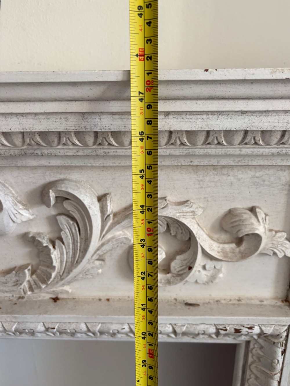 A Painted Pine Architectural Carved Fire Surround Circa 1900, 145cm Wide View XI