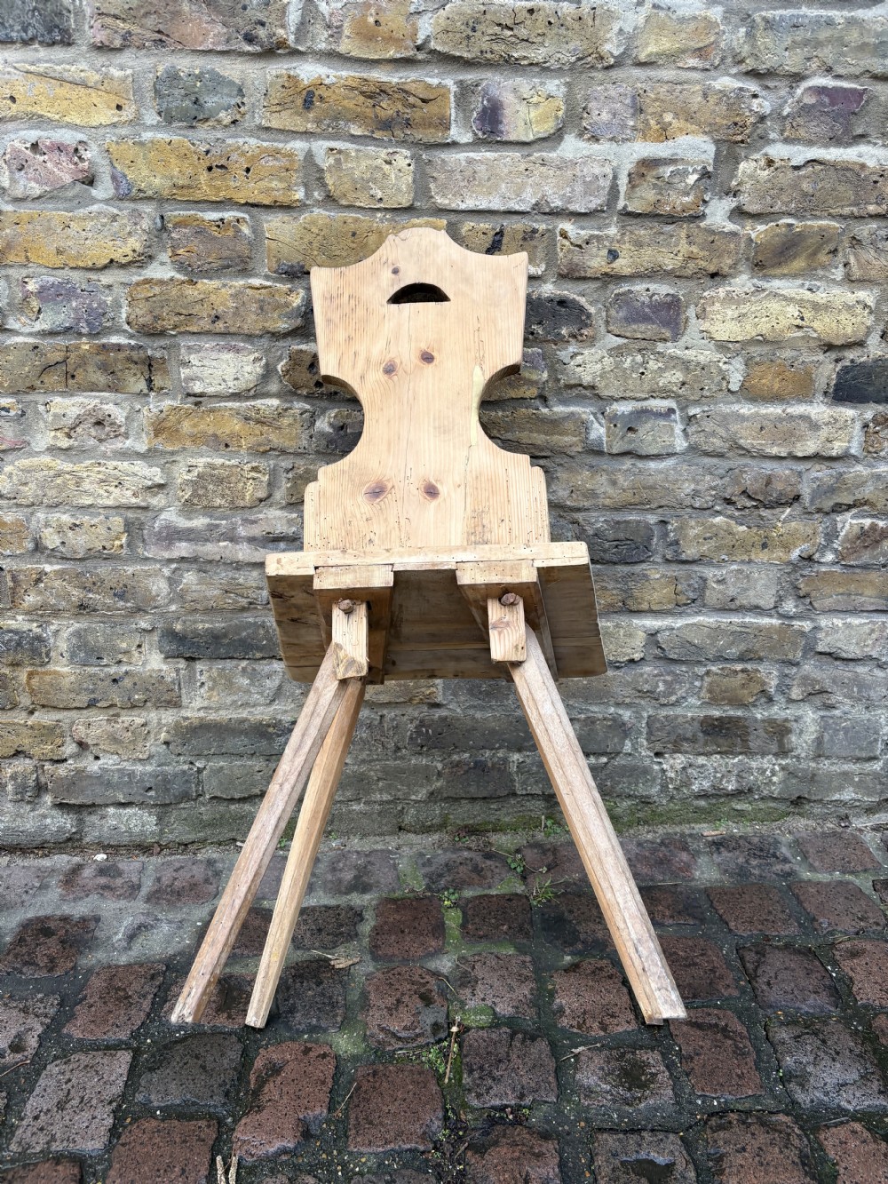 A 19th Century Primitive Swiss Alpine Folk Chair, Pine View VI
