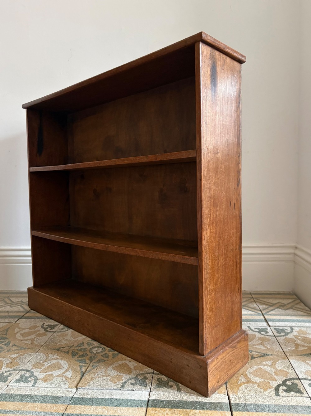 A Pair of English Oak Open Bookcases, C1920, 91cm tall, 95.5cm wide View V
